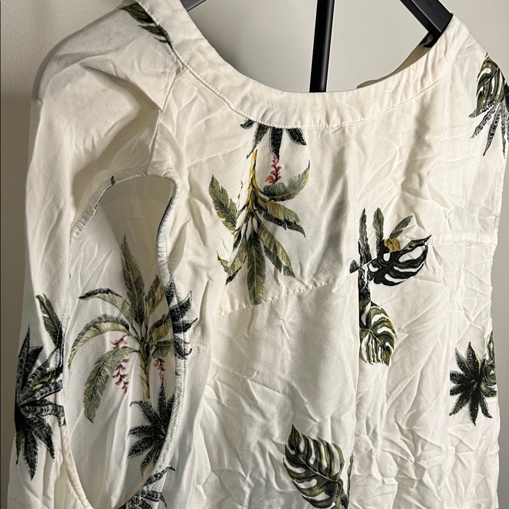 Cynthia Rowley Black and White Leaf Print Blouse - Picture 5 of 6